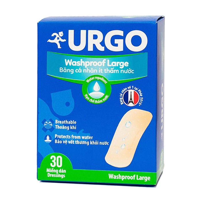 Urgo Washproof Large 30 miếng – Băng cá nhân