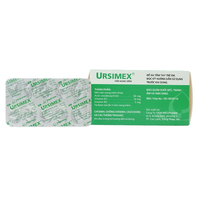 Thuốc tiêu hóa Imexpharm Ursimex, Hộp 60 viên