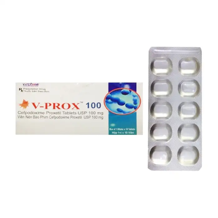 V-Prox 100 Virchow 1 vỉ x 10 viên - Trị nhiễm khuẩn