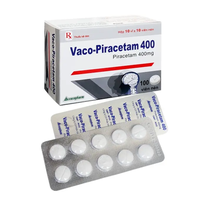 Vaco-Piracetam 400mg Vacopharm 10 vỉ x 10 viên – Thuốc điều trị chóng mặt, suy giảm trí nhớ