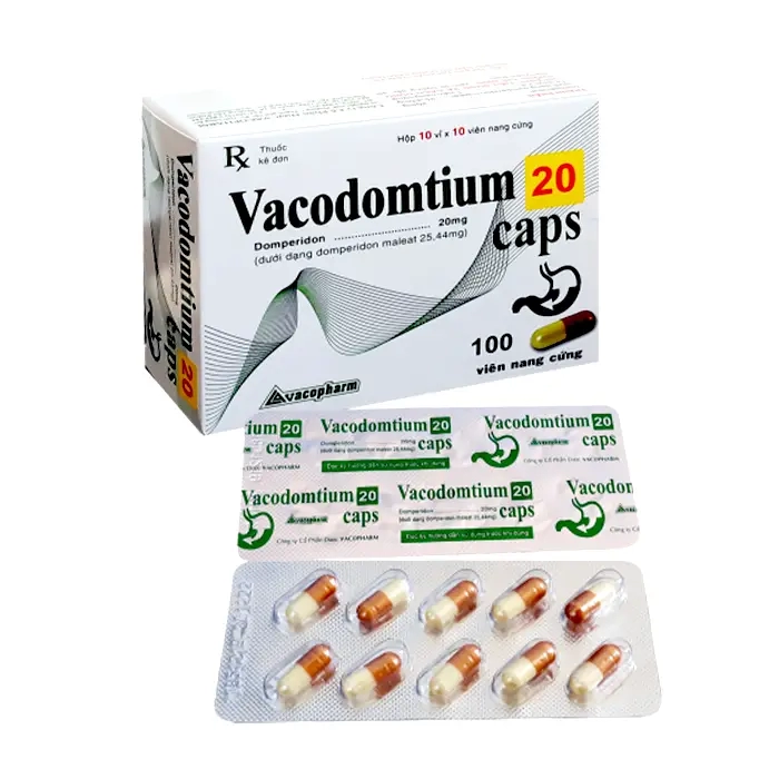 Vacodomtium 20mg Caps Vacopharm 10 vỉ x 10 viên – Thuốc chống nôn
