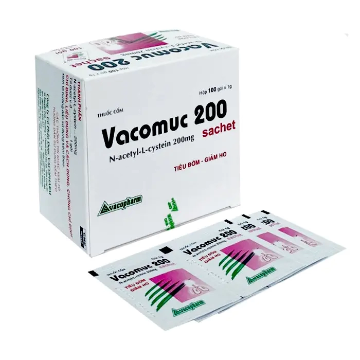 Vacomuc 200mg SACHET Vacopharm 100 gói x 1g - Thuốc long đàm