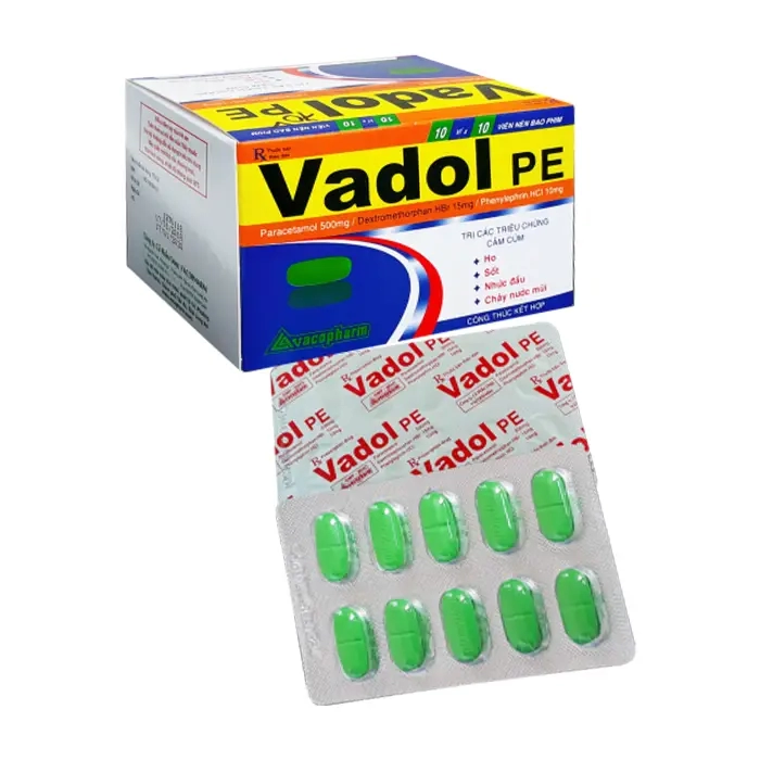 Vadol PE Vacopharm 10 vỉ x 10 viên – Thuốc cảm cúm