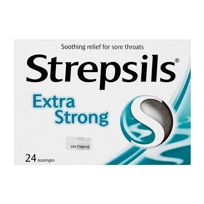 Viên ngậm Strepsils Cool Extra Strong, Hộp 24 Viên