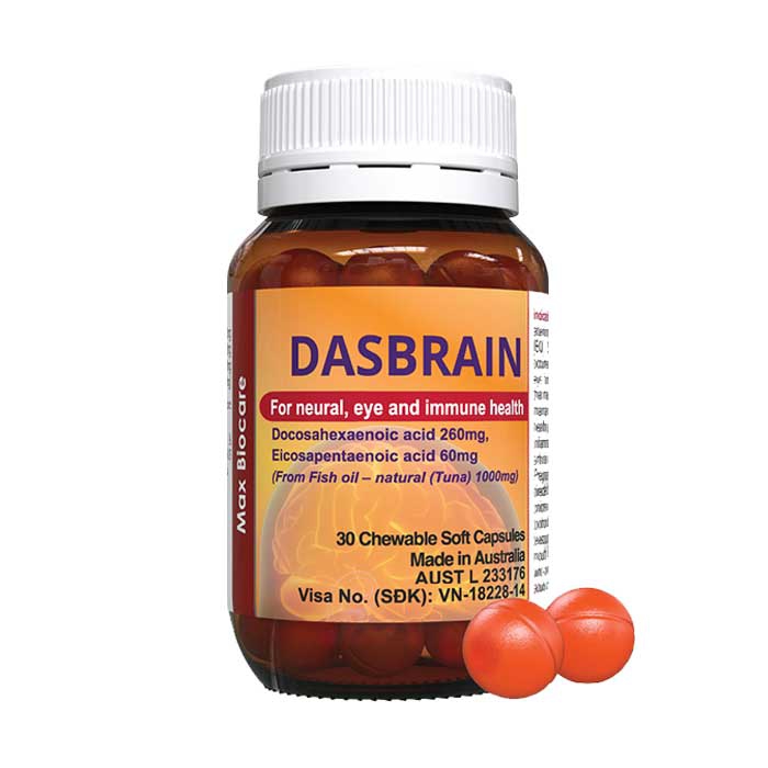 Viên nhai bổ não, tăng cường hệ miễn dịch Max Biocare Dasbrain® 30 viên