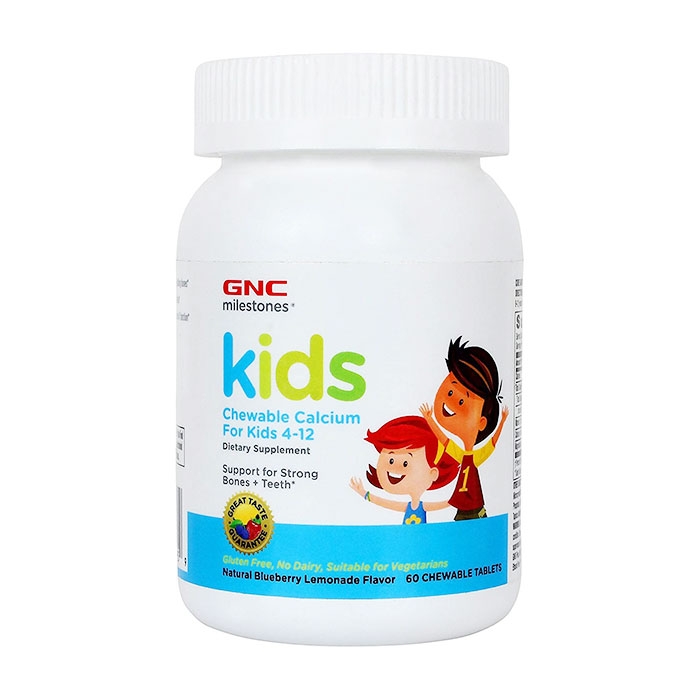 Viên nhai bổ xương cho trẻ GNC Kids Chewable Calcium For Kids 4-12 60 viên