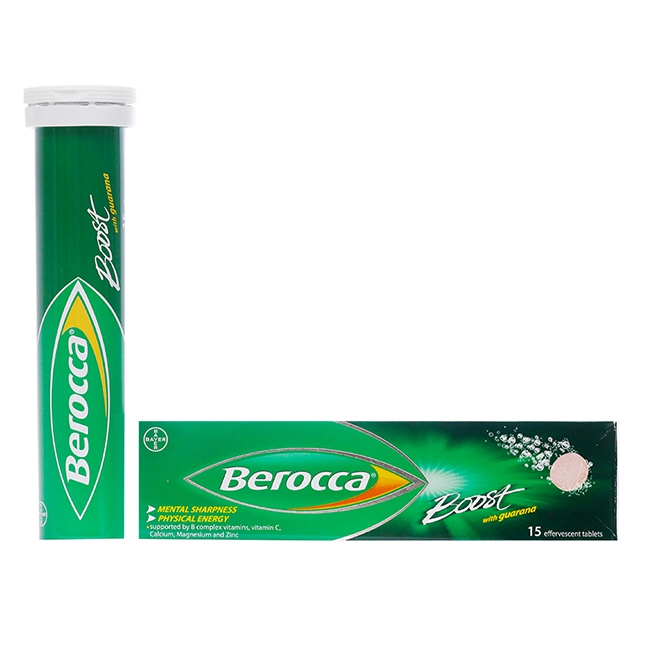 Viên sủi bổ sung vitamin và khoáng chất Berocca Boost 15 viên