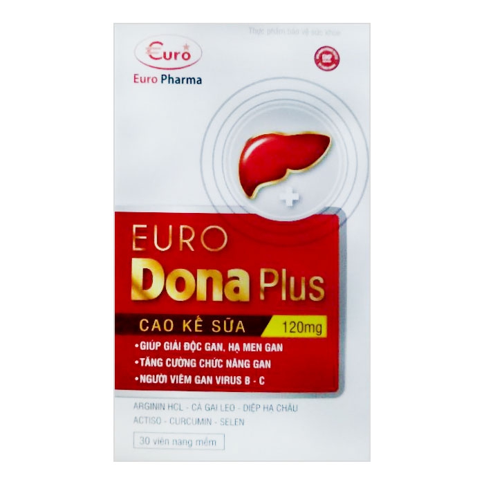 Viên uống bổ gan Euro Dona Plus, Hộp 30 viên