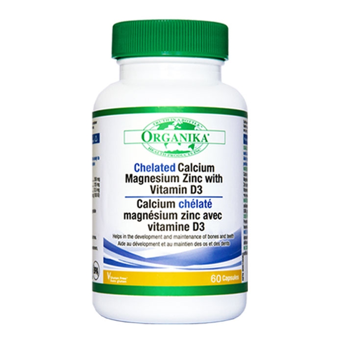 Viên uống bổ sung Canxi, Magie, Kẽm Organika Chelated Calcium Magnesium Zinc With Vitamin D3 60 viên