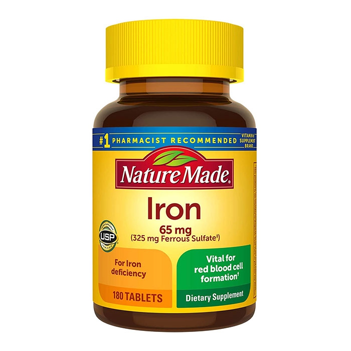 Viên uống bổ sung sắt Nature Made Iron 180 viên