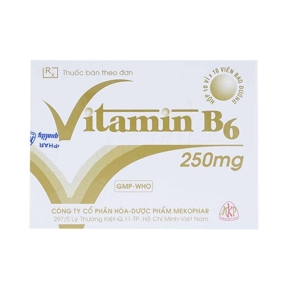 Viên uống bổ sung Vitamin B6 - Pyridoxine HCL 250mg, Hộp 10 vỉ x 10 viên
