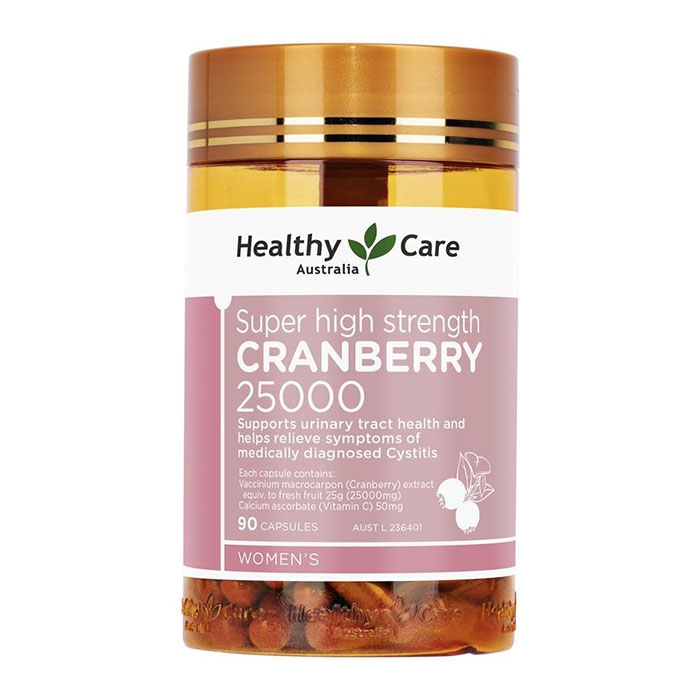 Viên uống Healthy Care Cranberry 25000mg, Chai 90 viên