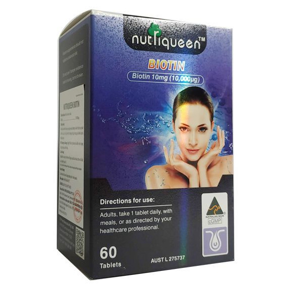 Viên uống Nutriqueen Biotin For Hair And Nail, Hộp 60 Viên