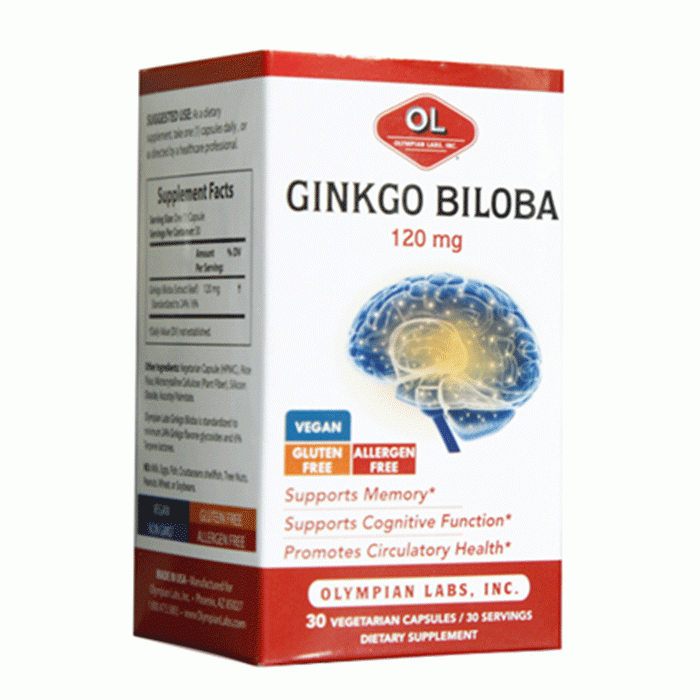 Viên uống tuần hoàn máu não Olympian Labs Ginkgo Biloba 120mg Hộp 30 viên