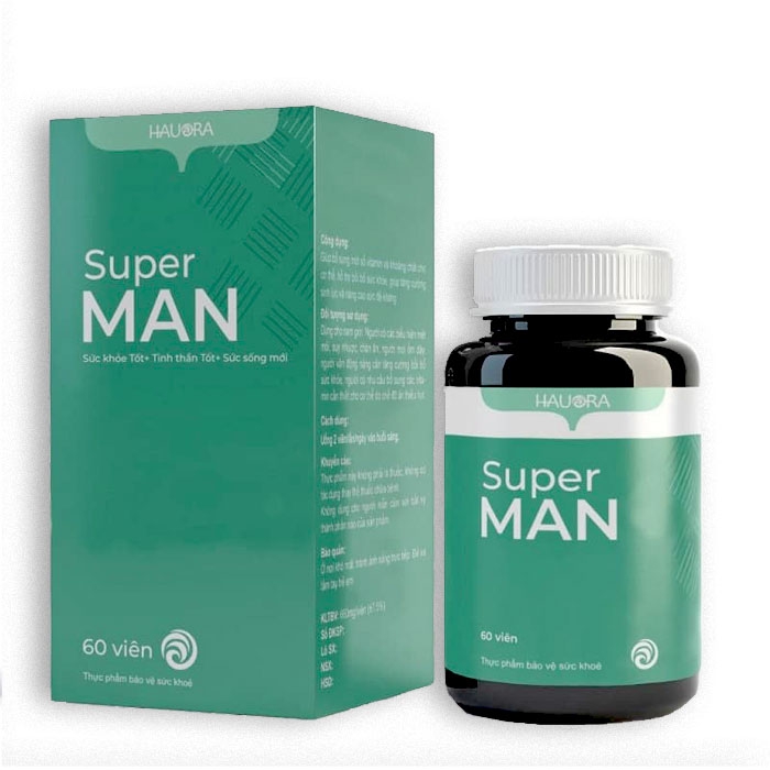 Viên uống Vitamin tổng hợp Super Man, Lọ 60 viên