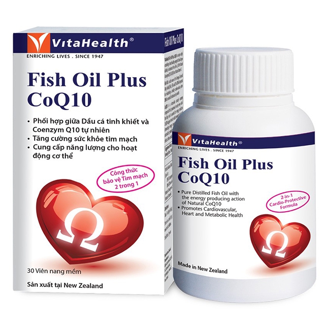VitaHealth Fish Oil Plus CoQ10, Chai 30 viên
