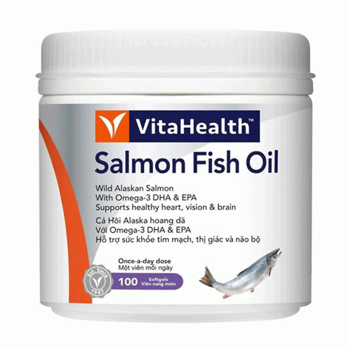 Vitahealth Salmon Fish Oil 1000mg, Chai 100 viên