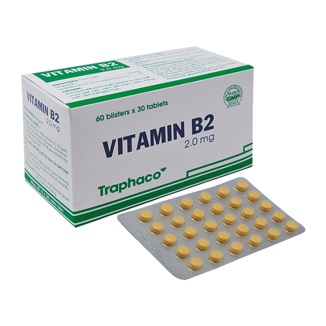 Traphaco Vitamin B2 2mg, Hộp 180 viên