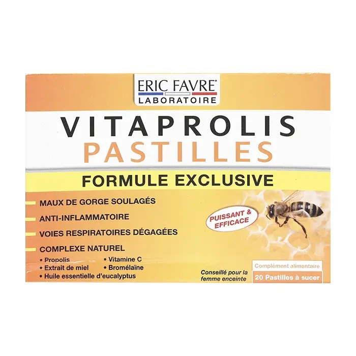 Vitaprolis Pastilles 2 vỉ x 10 viên - Viên ngậm giảm ho, kháng viêm