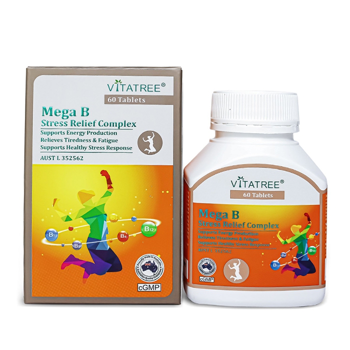 Vitatree Mega B Stress Relief Complex 60 viên - Viên uống bổ sung vitamin B