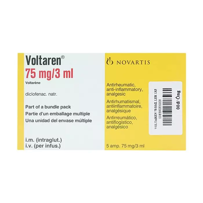 Voltaren 75mg/3ml Novartis 1 vỉ x 5 ống - Thuốc giảm đau, kháng viêm