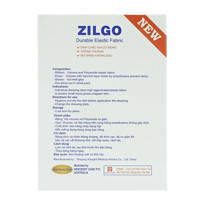 Zilgo New 3.8 x 7.2 cm 30 miếng - Băng cá nhân