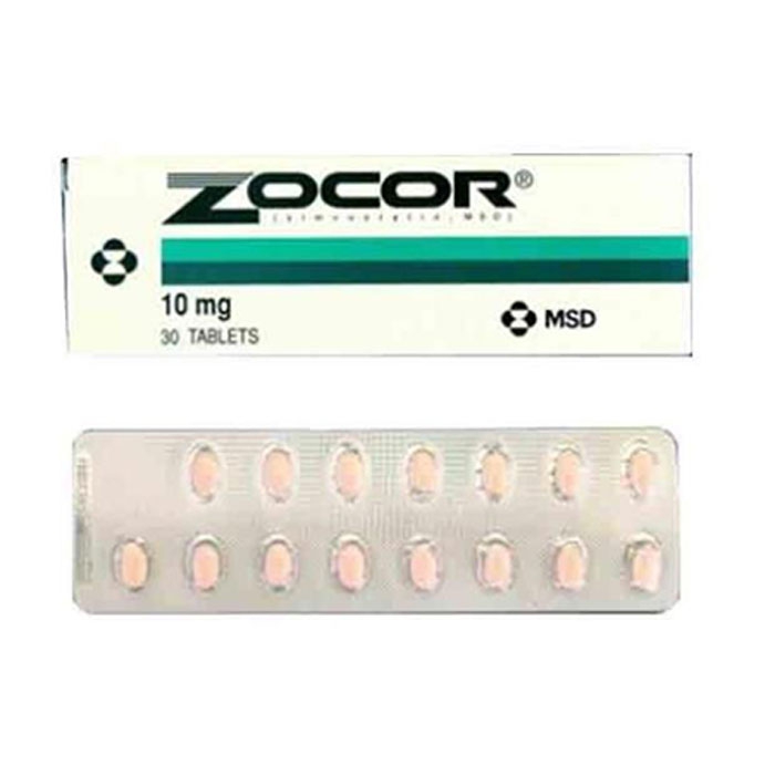 Thuốc tim mạch Zocor 10mg, Hộp 30 viên